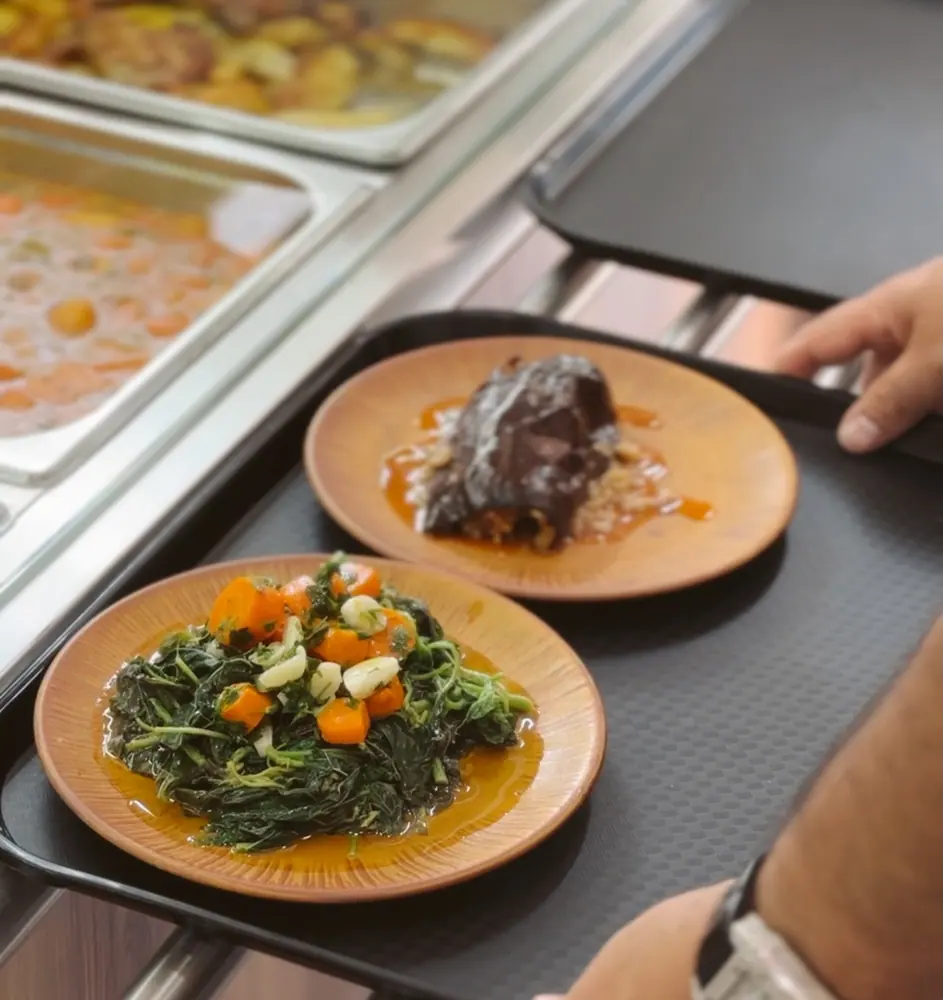 Plates served at the counter